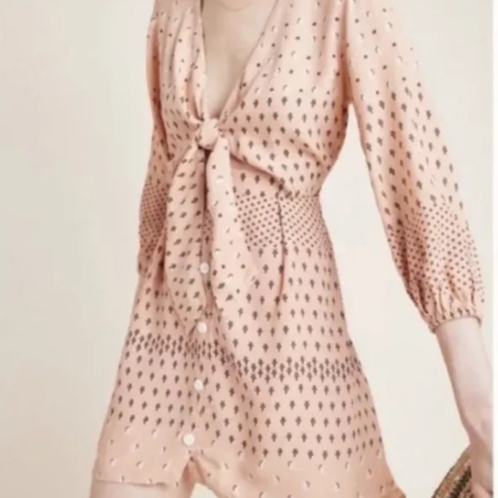 Faithfull The Brand Anthropologie Trinidad Dress Mieke Print Pink Rose Size S